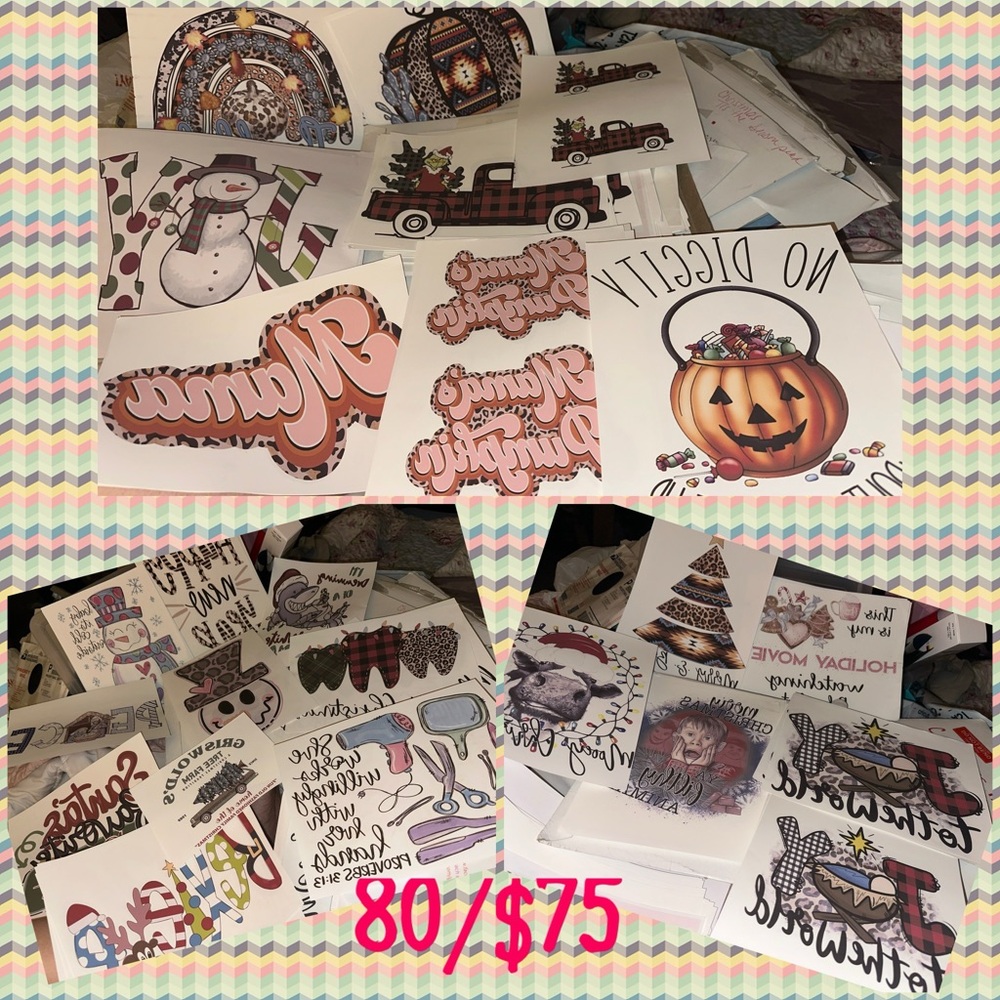 Over 80 assort d sublimation prints